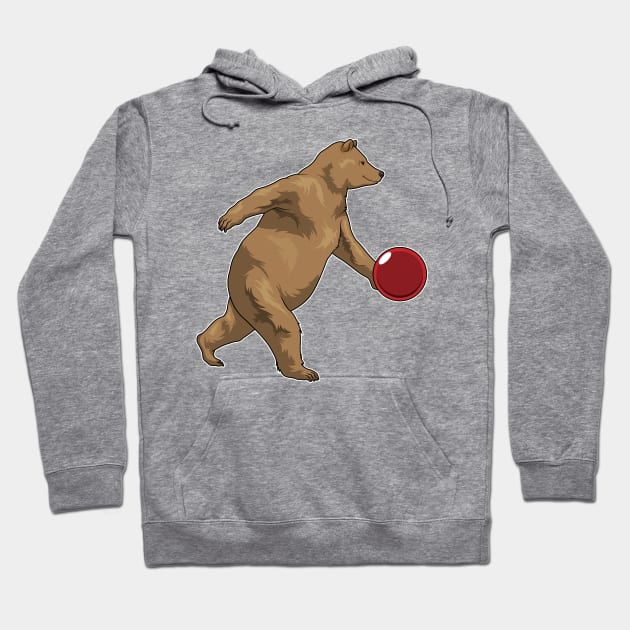 Bear Bowling Bowling ball Hoodie by Markus Schnabel